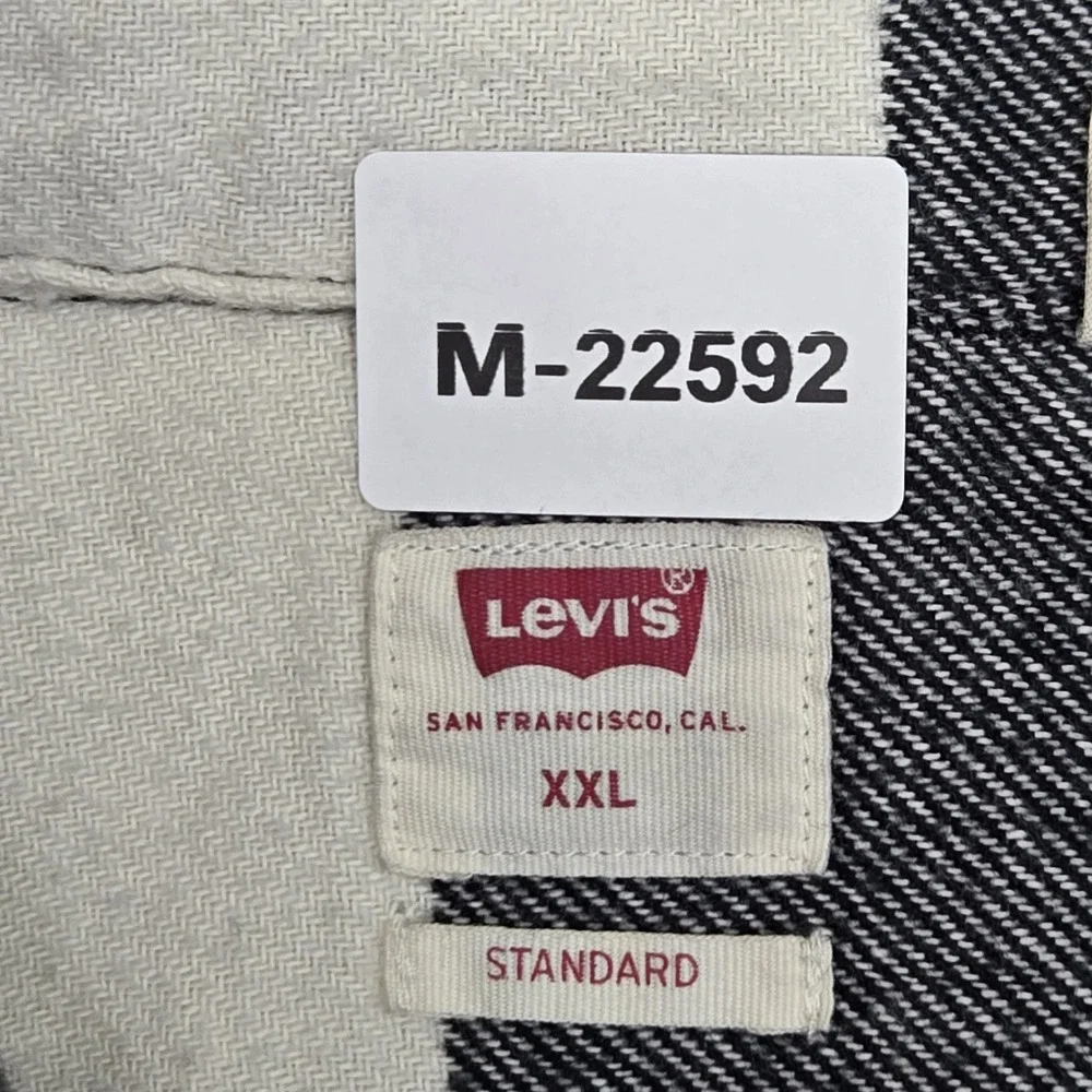 Levi's Men Button Up Shirt‎ XXL Black Flannel Shirt Plaid Work Overshirt